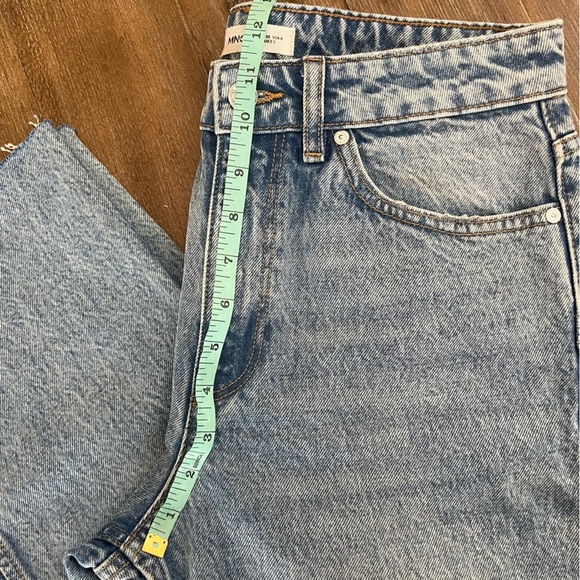 MNG Jeans High Rise Jeans Women’s 6 Ankle Cropped Straight Leg Frayed Light Wash - Picture 5 of 11